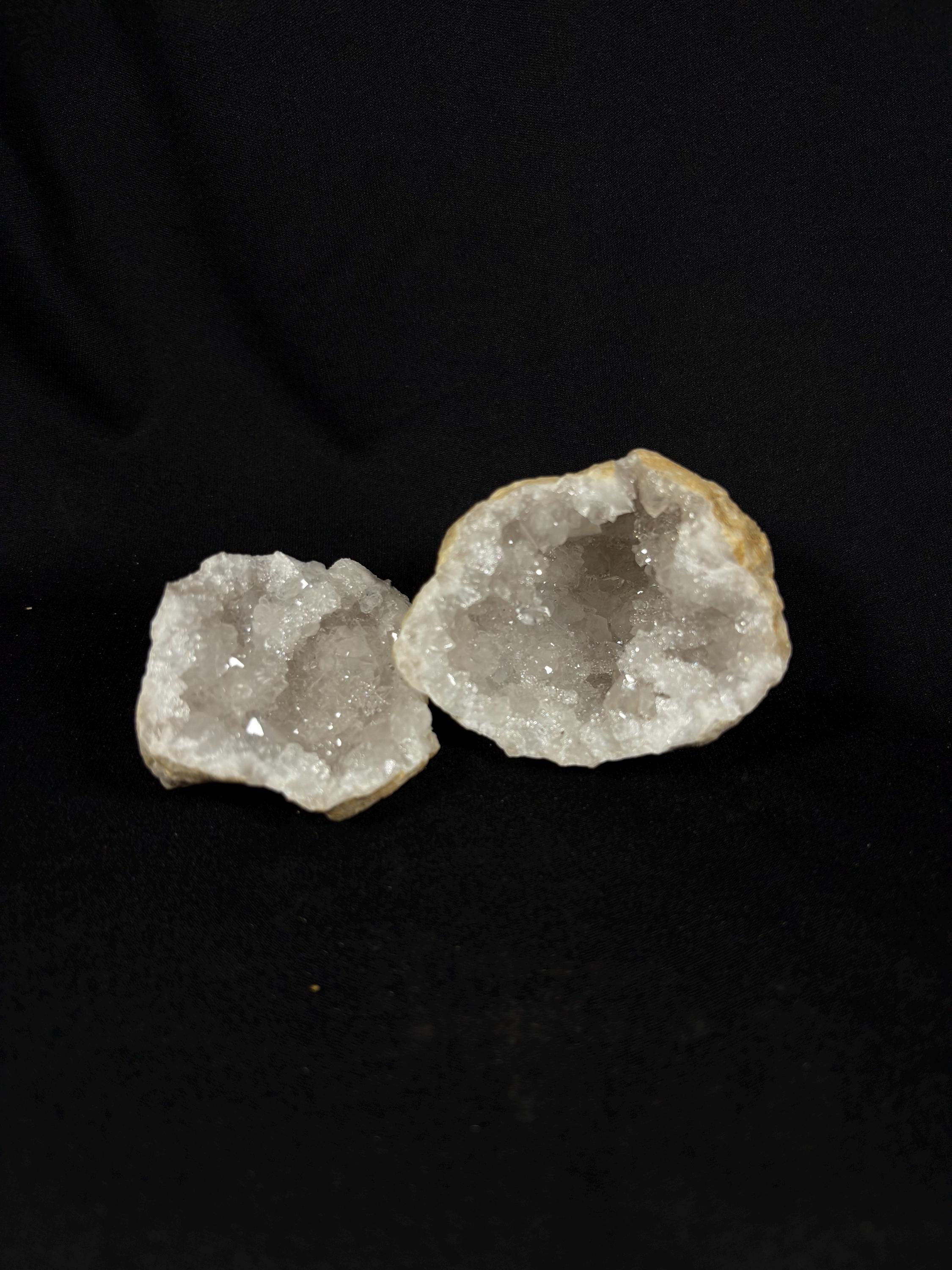 Moroccan Quartz Geode Pair - Master Healer Crystal Display - Raw Natural Spiritual Transformation Stone