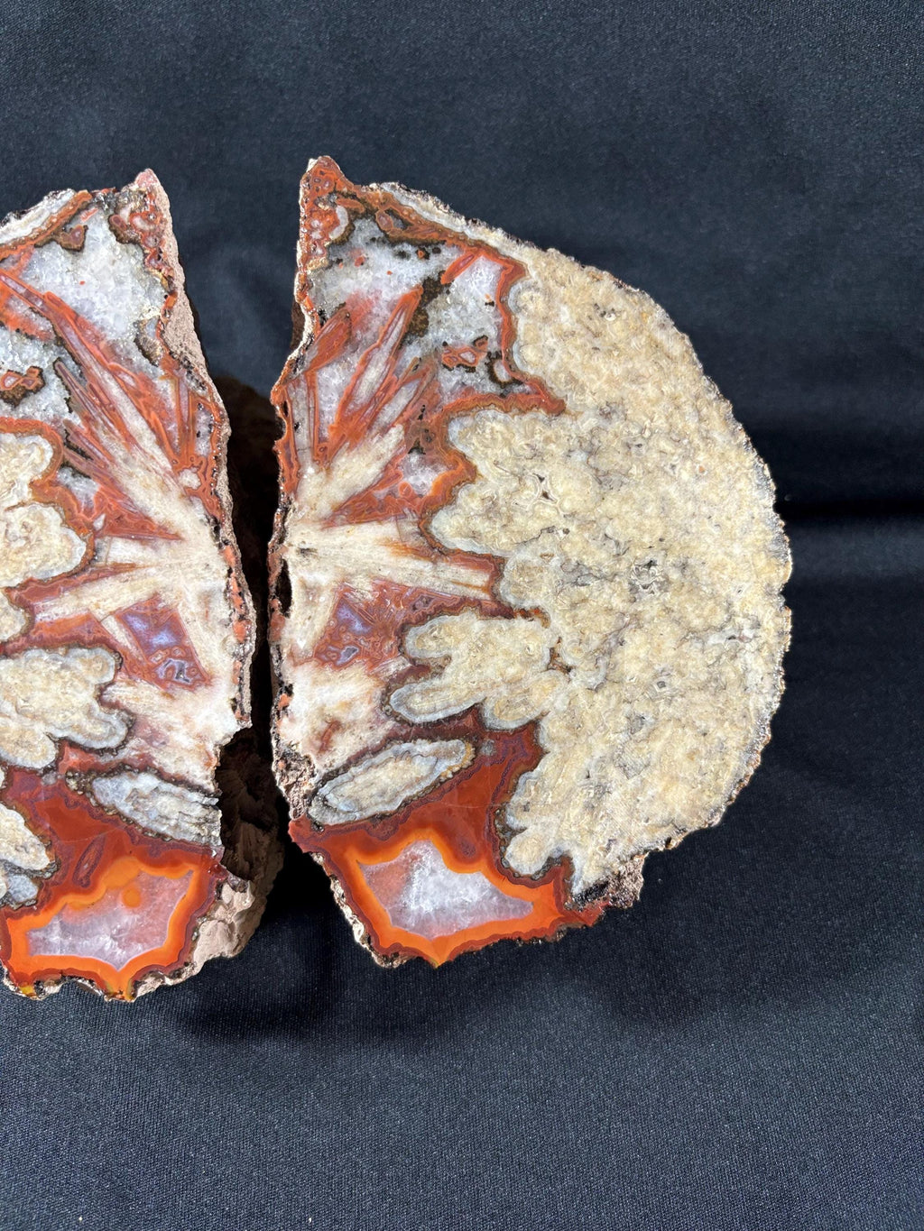 Natural Plume Agate Split Nodule Pair – Raw Untreated Agate