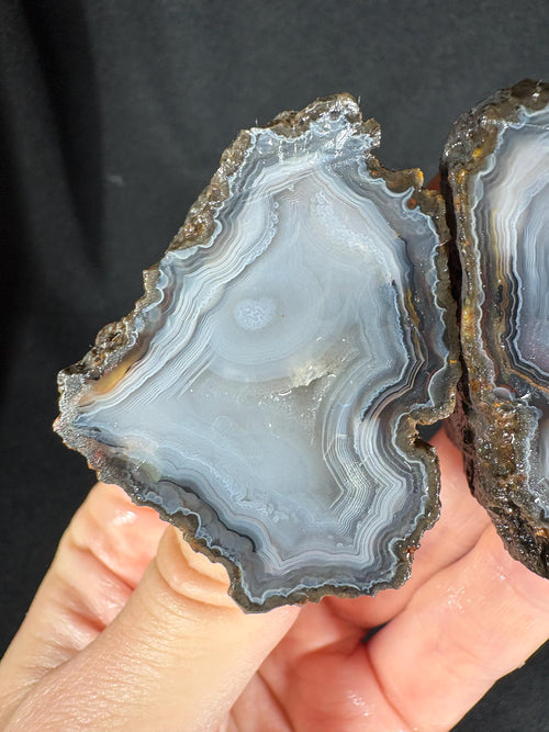 Ankara Blue Ice Agate Pair