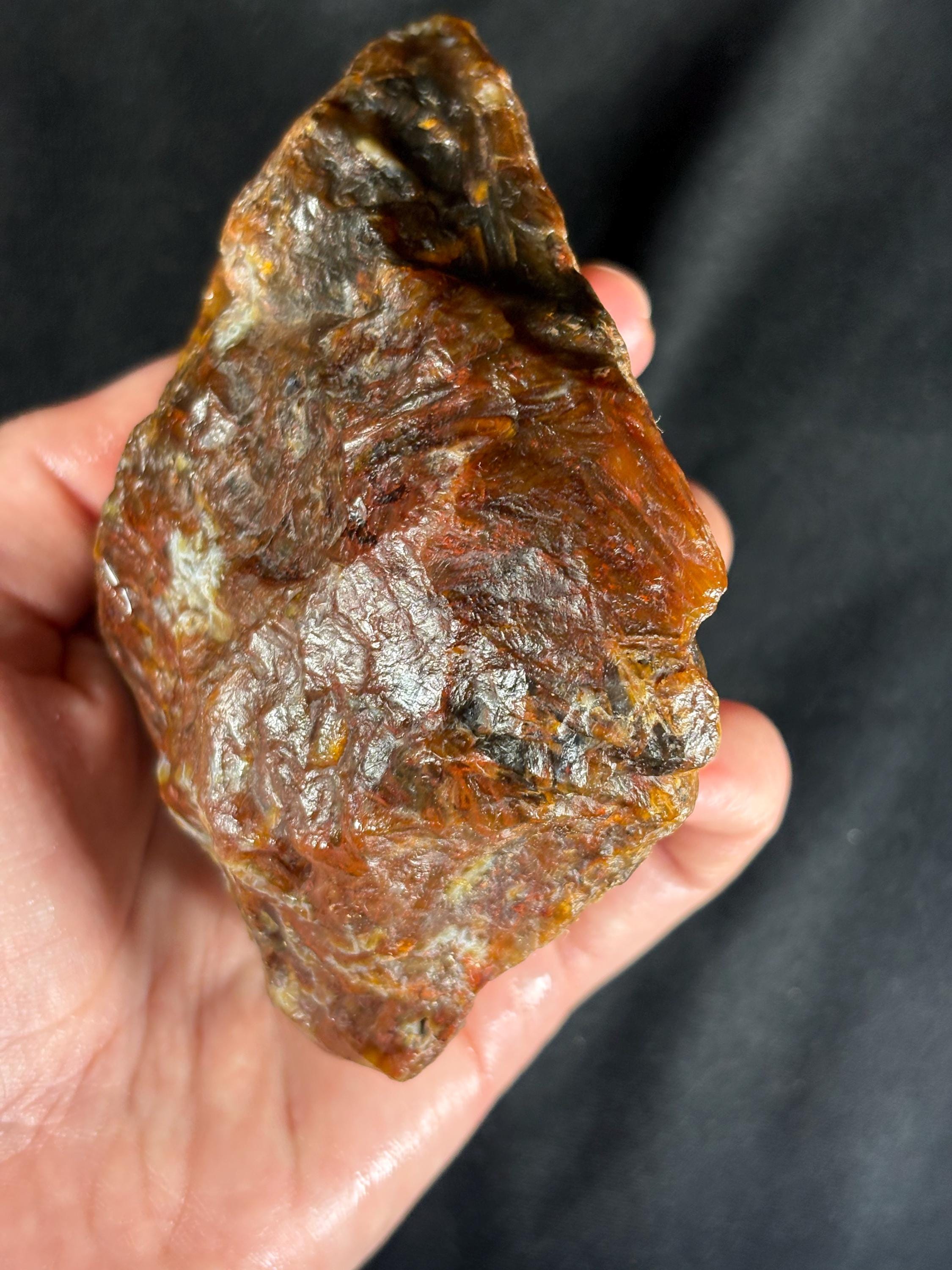 Rare Turkish Stick Agate & Plume Geode Pair