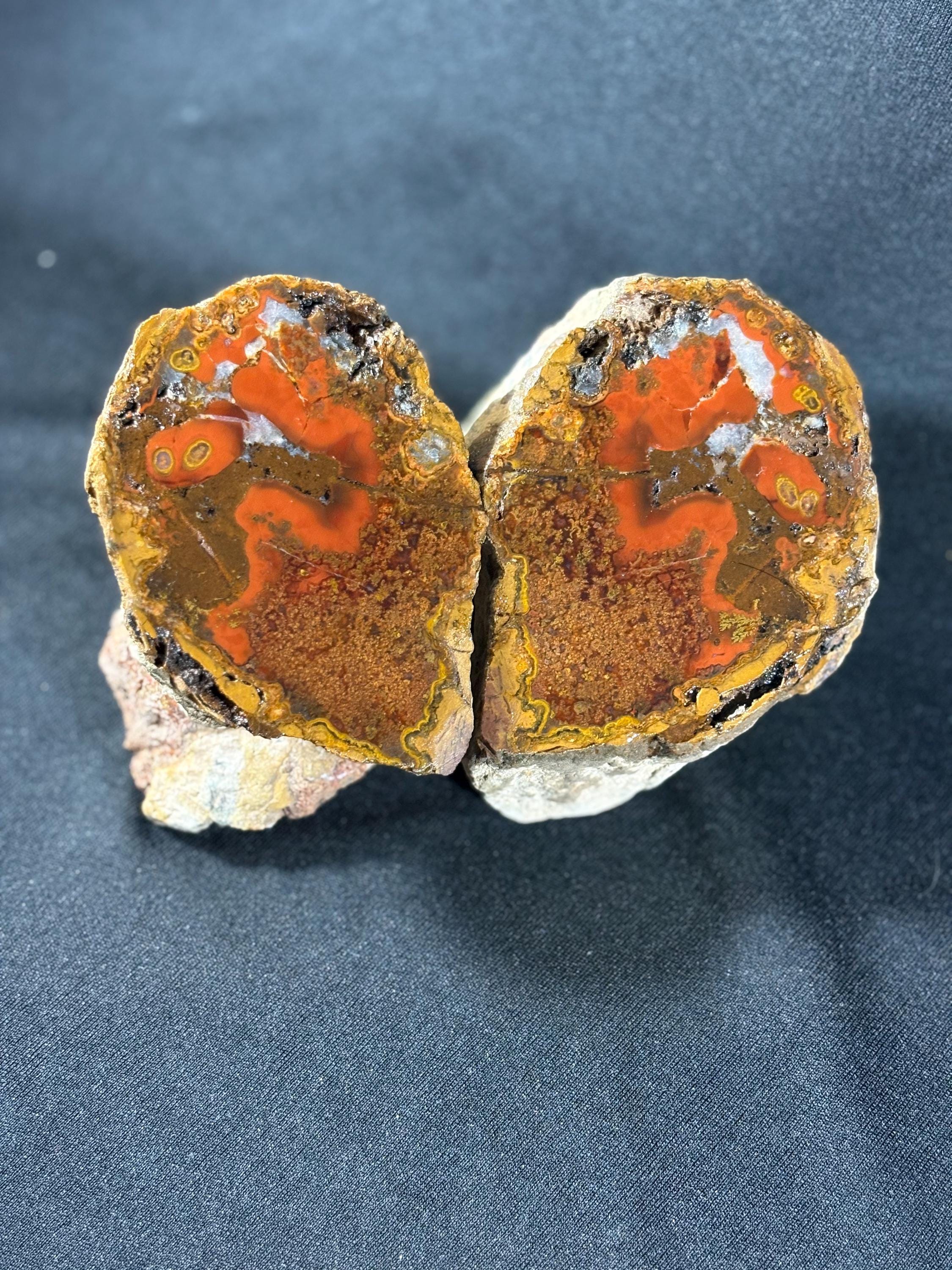 Red Agate Jasper Split Pair
